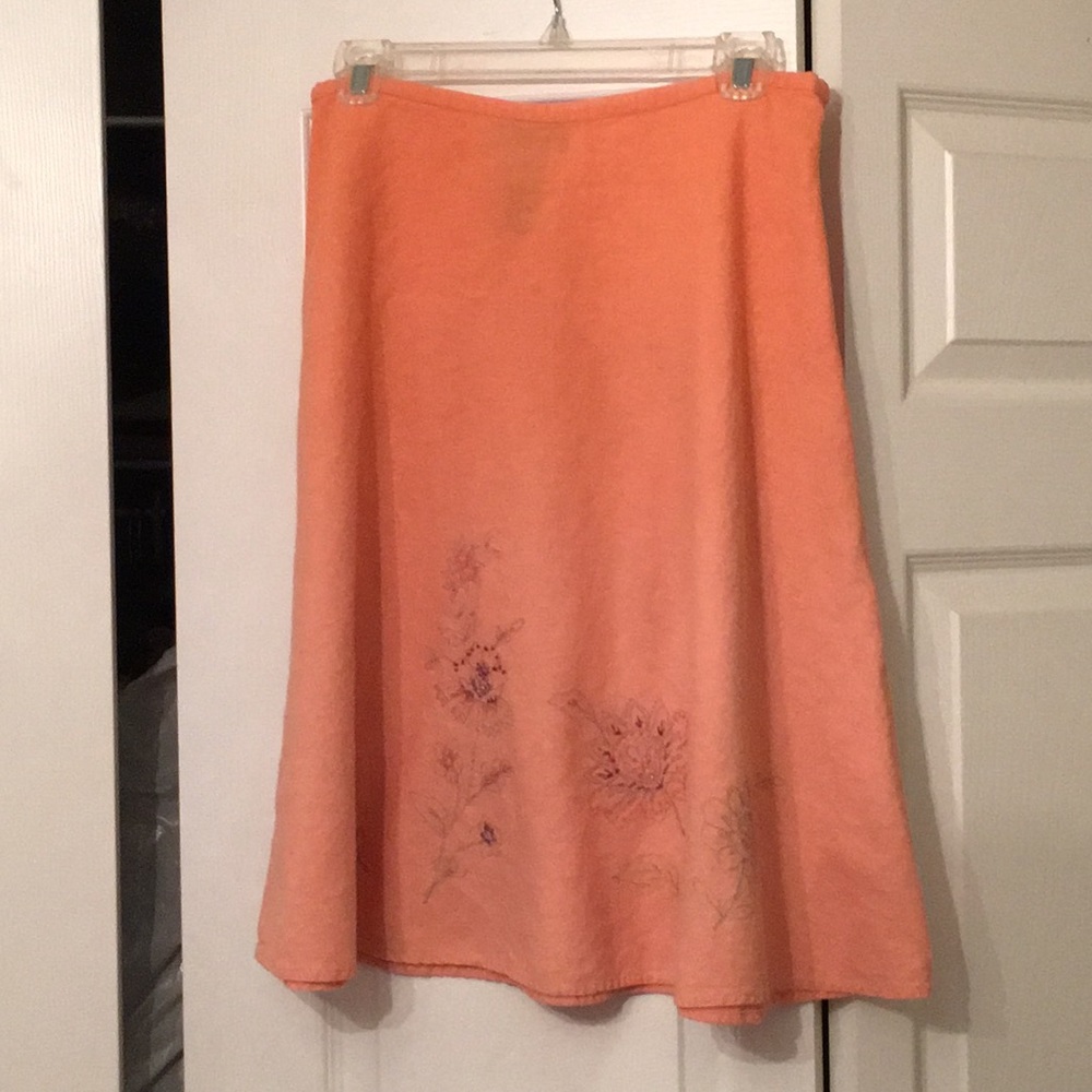 Women’s peach ombre beaded full skirt sz 4